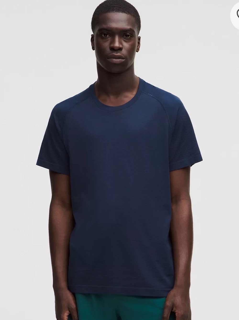 Men's Lululemon Navy Crewneck Short-Sleeve Shirt Athleticwear Athleisure Lounge